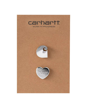 Carhartt Wip Pins Set Zinc Alloy Silver