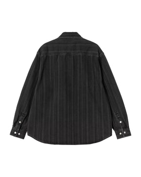 Carhartt Wip Rylan Shirt Jacket Rylan Stripe-Black stone washed