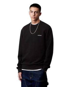 Carhartt Wip Script Embroidery Sweat Black-White