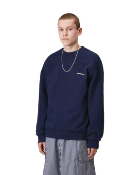 Carhartt Wip Script Embroidery Sweatshirt Ink-Air Yellow