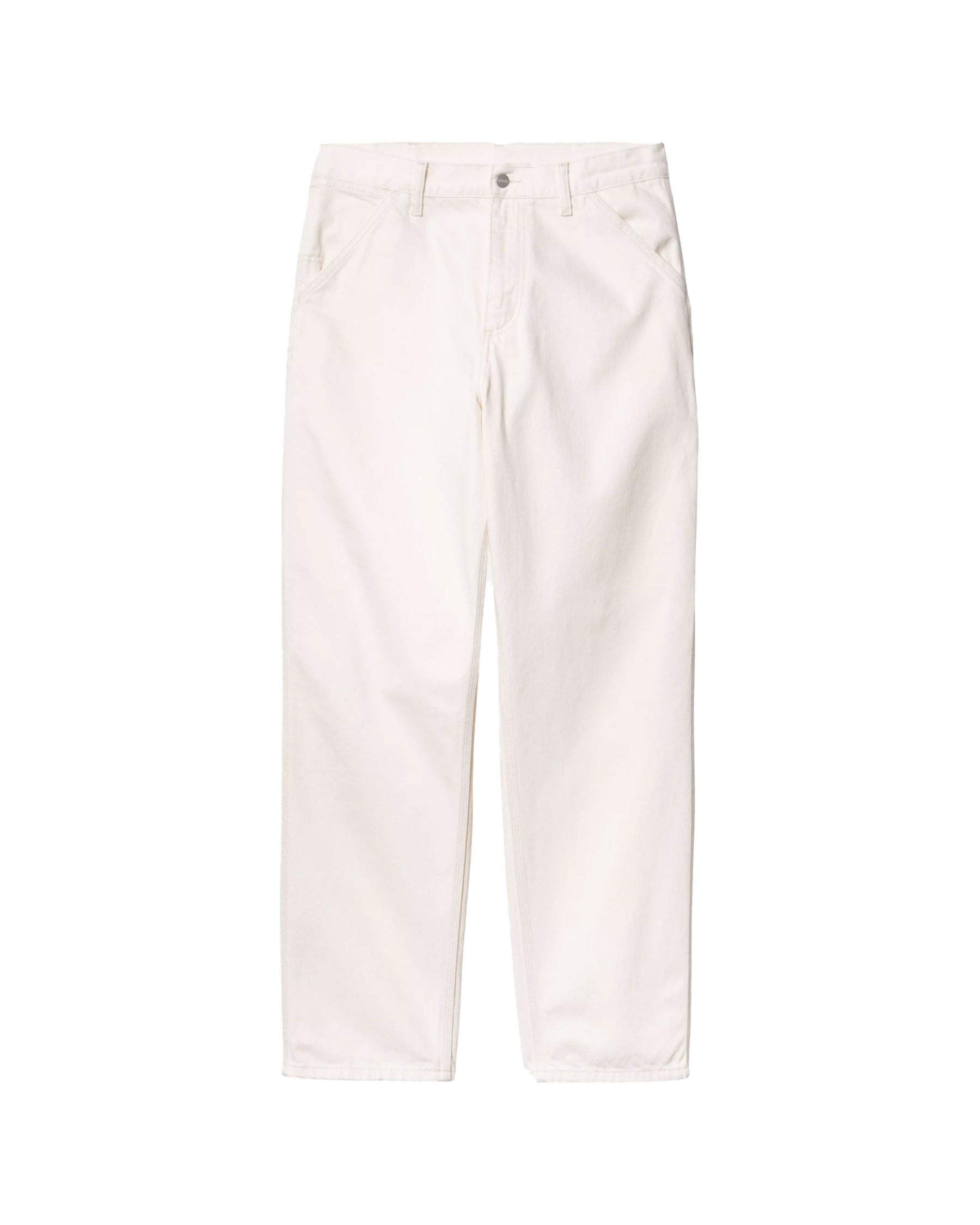 Carhartt Wip Single Knee Pant Bianco Rinsed
