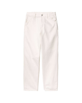 Carhartt Wip Single Knee Pant Bianco Rinsed