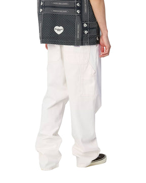 Carhartt Wip Single Knee Pant Bianco Rinsed