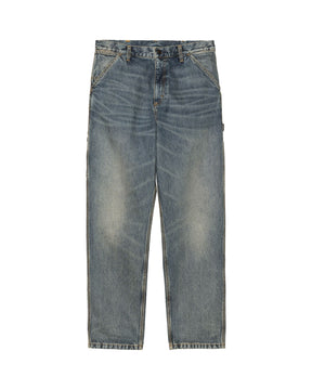 Carhartt Wip Single Knee Pant Blue worn used wash