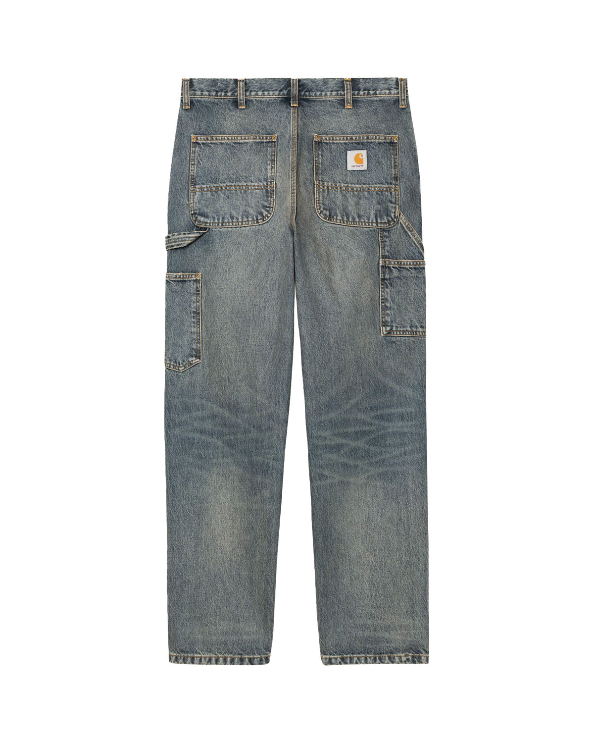Carhartt Wip Single Knee Pant Blue worn used wash