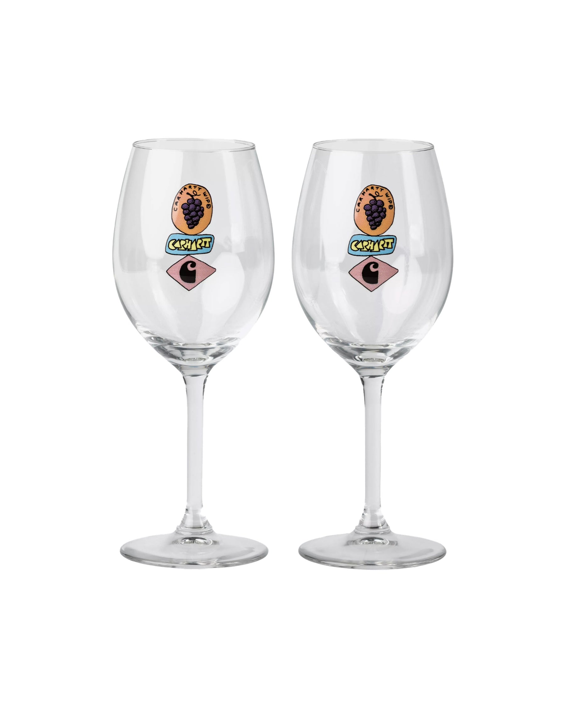 Carhartt Wip Stacked Grapes Wine Glass Set Clear