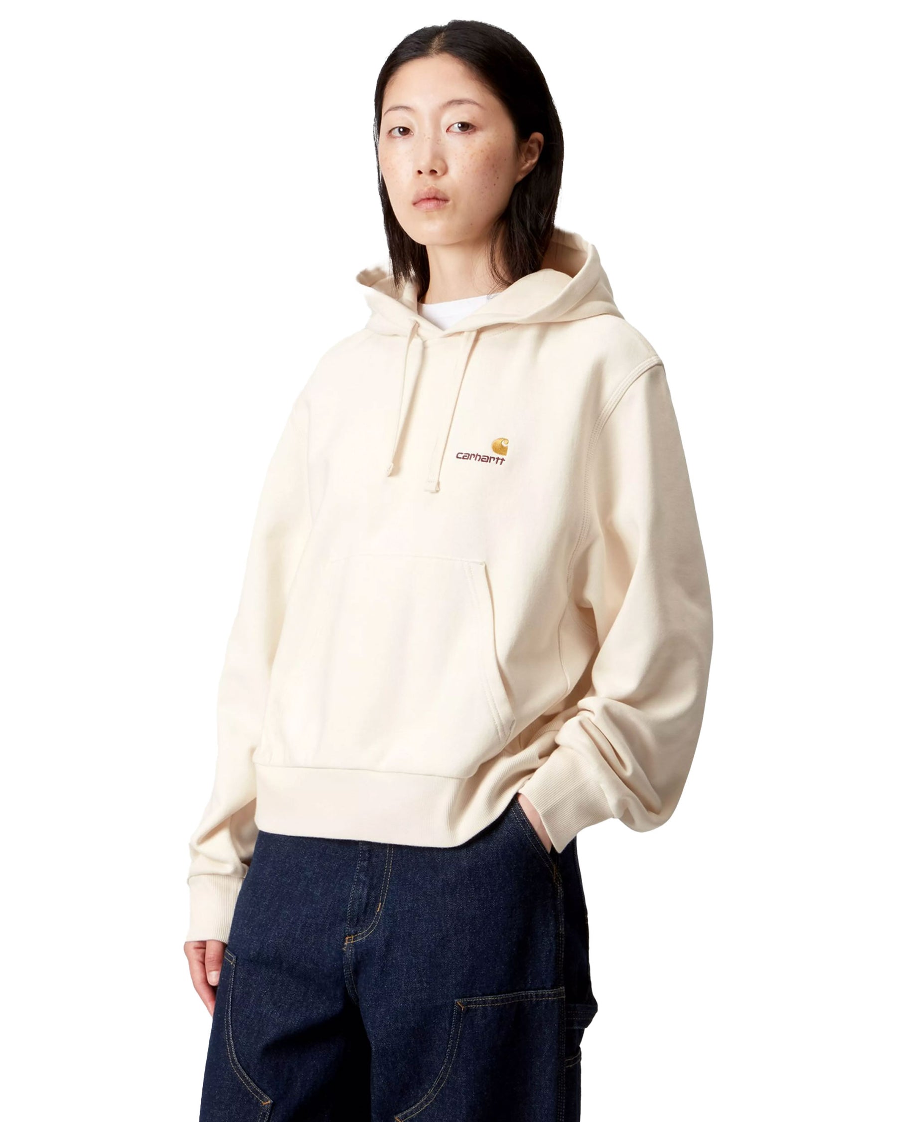 Carhartt Wip W' Hooded American Script Sweatshirt Natural