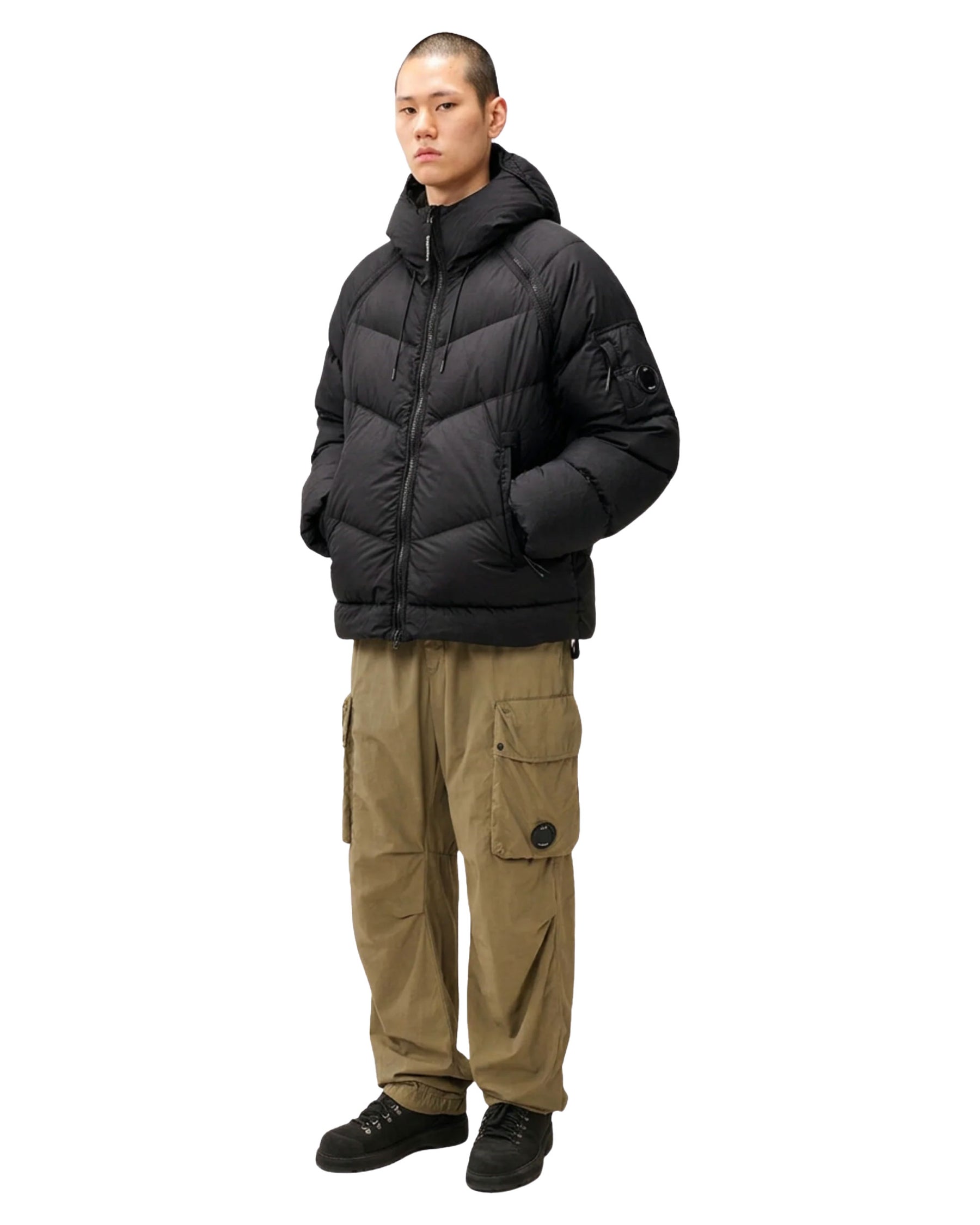 Giacca Uomo CP Company Outerwear Medium Jacket in Down Shield Black