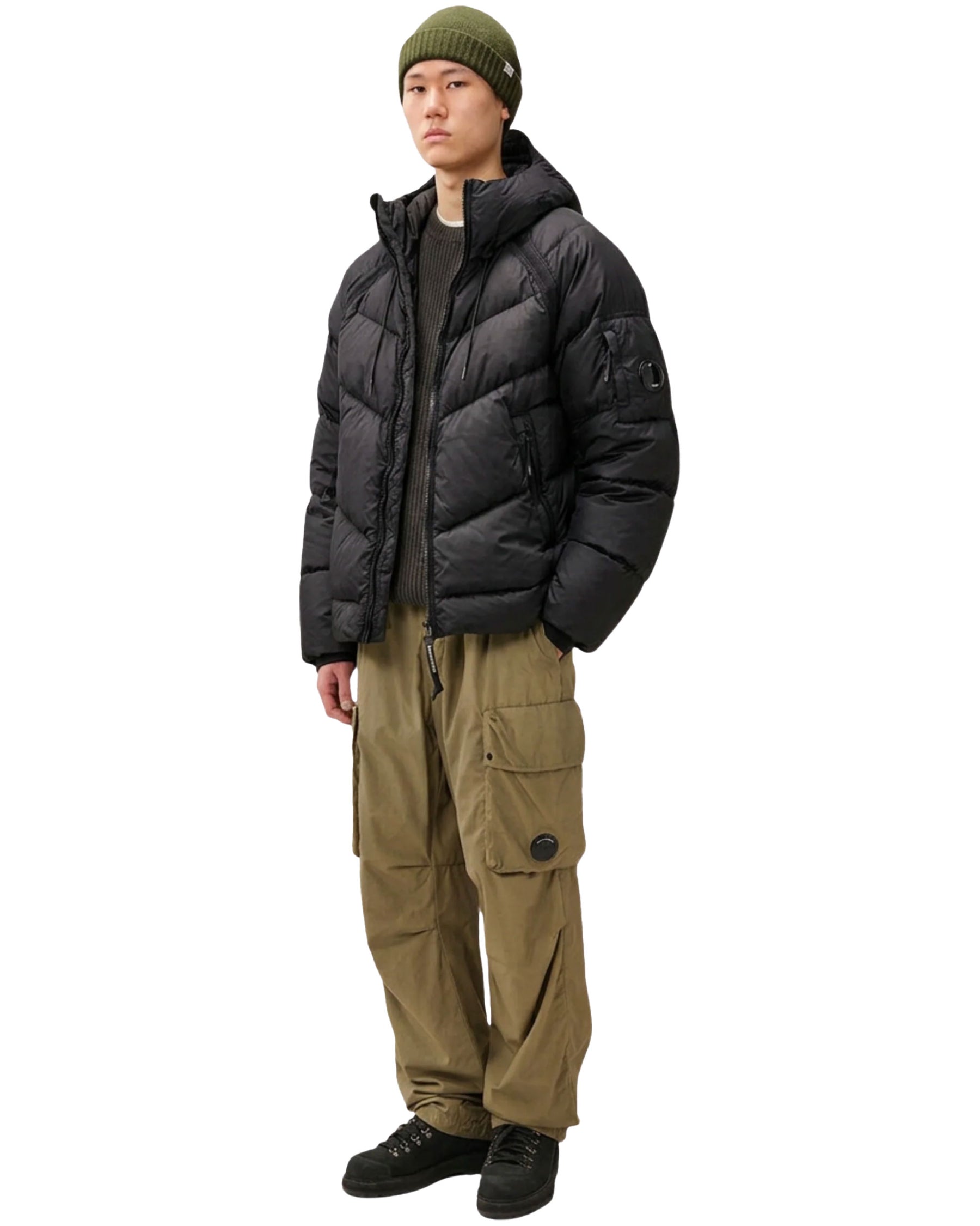 Giacca Uomo CP Company Outerwear Medium Jacket in Down Shield Black