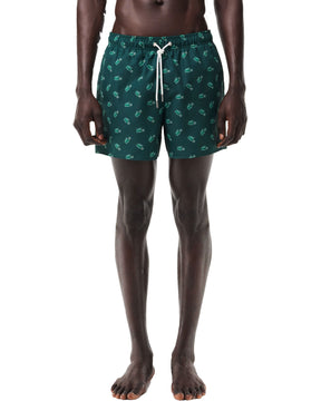 Lacoste Allover Print Boardshort Green