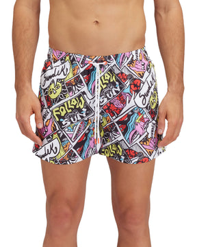 Man's Boxer Sundek Rainbow Print White
