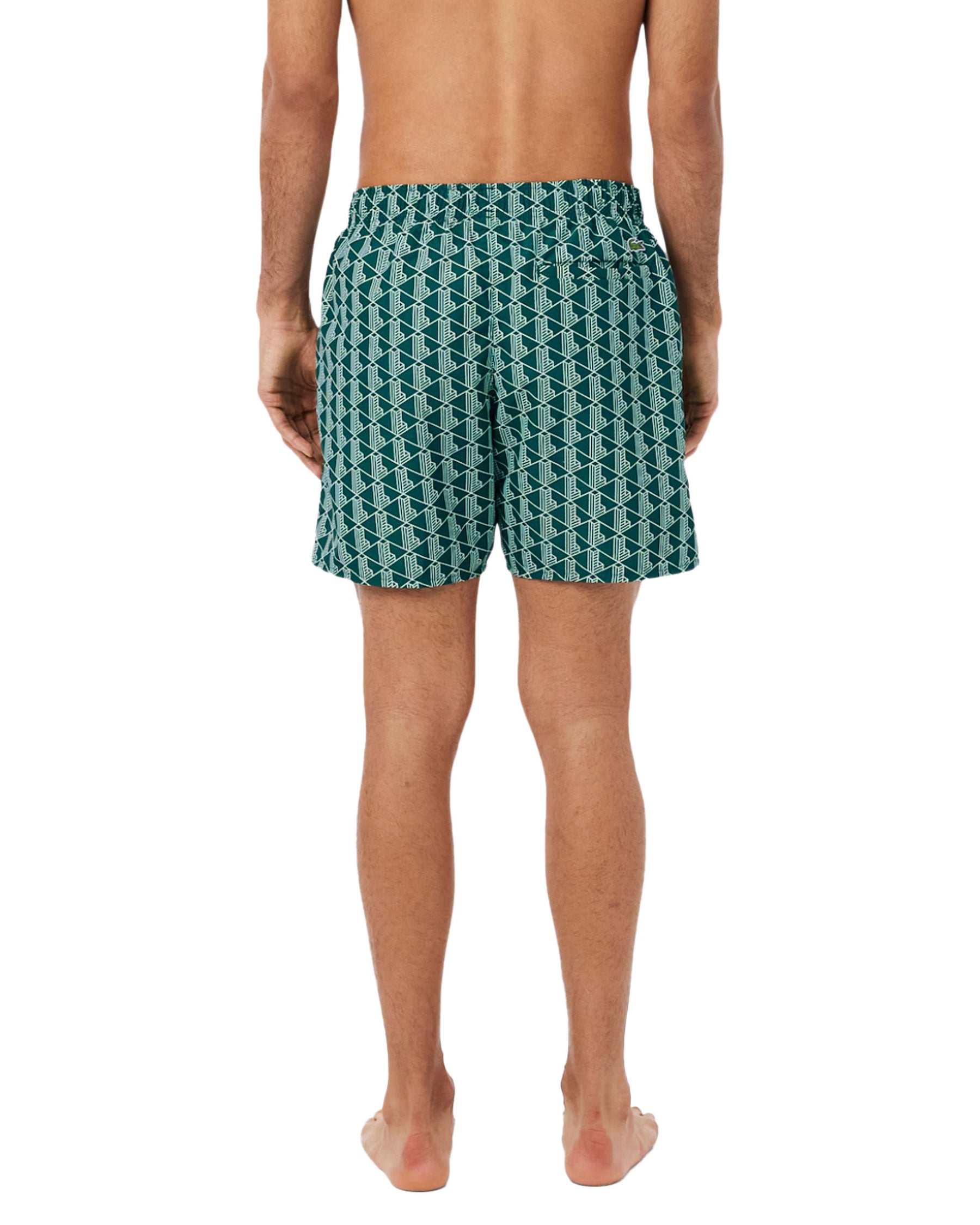 Lacoste Men's Monogram Green Swimsuit