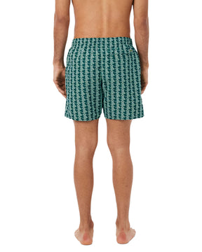 Lacoste Men's Monogram Green Swimsuit