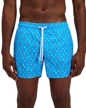Costume Uomo Sundek Boxer Fantasia Palme Azzurro
