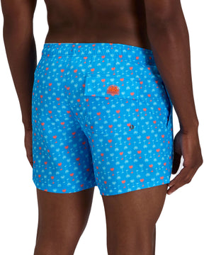 Costume Uomo Sundek Boxer Fantasia Palme Azzurro