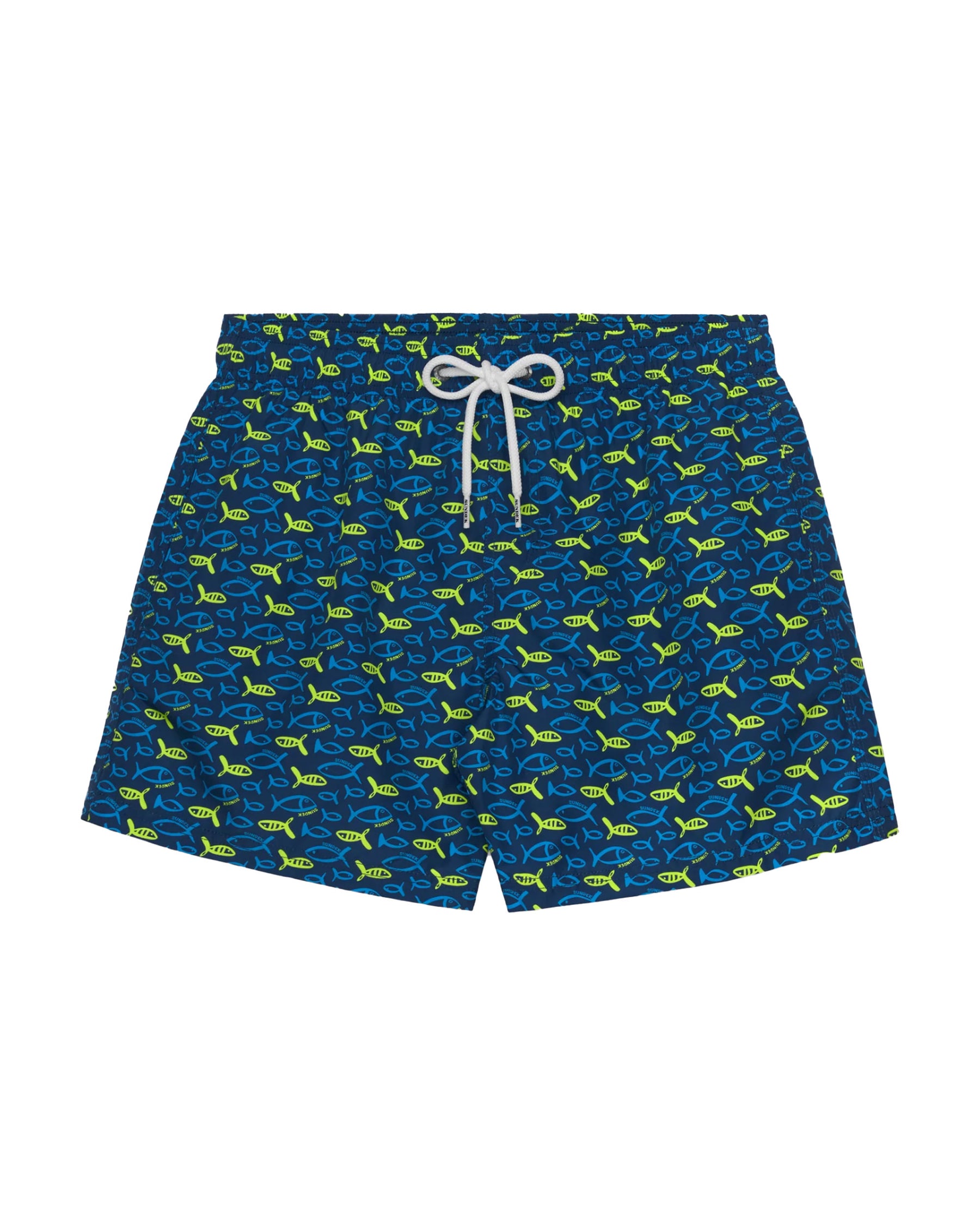 Sundek Men's Swimsuit Boxer with Blue Fish Print