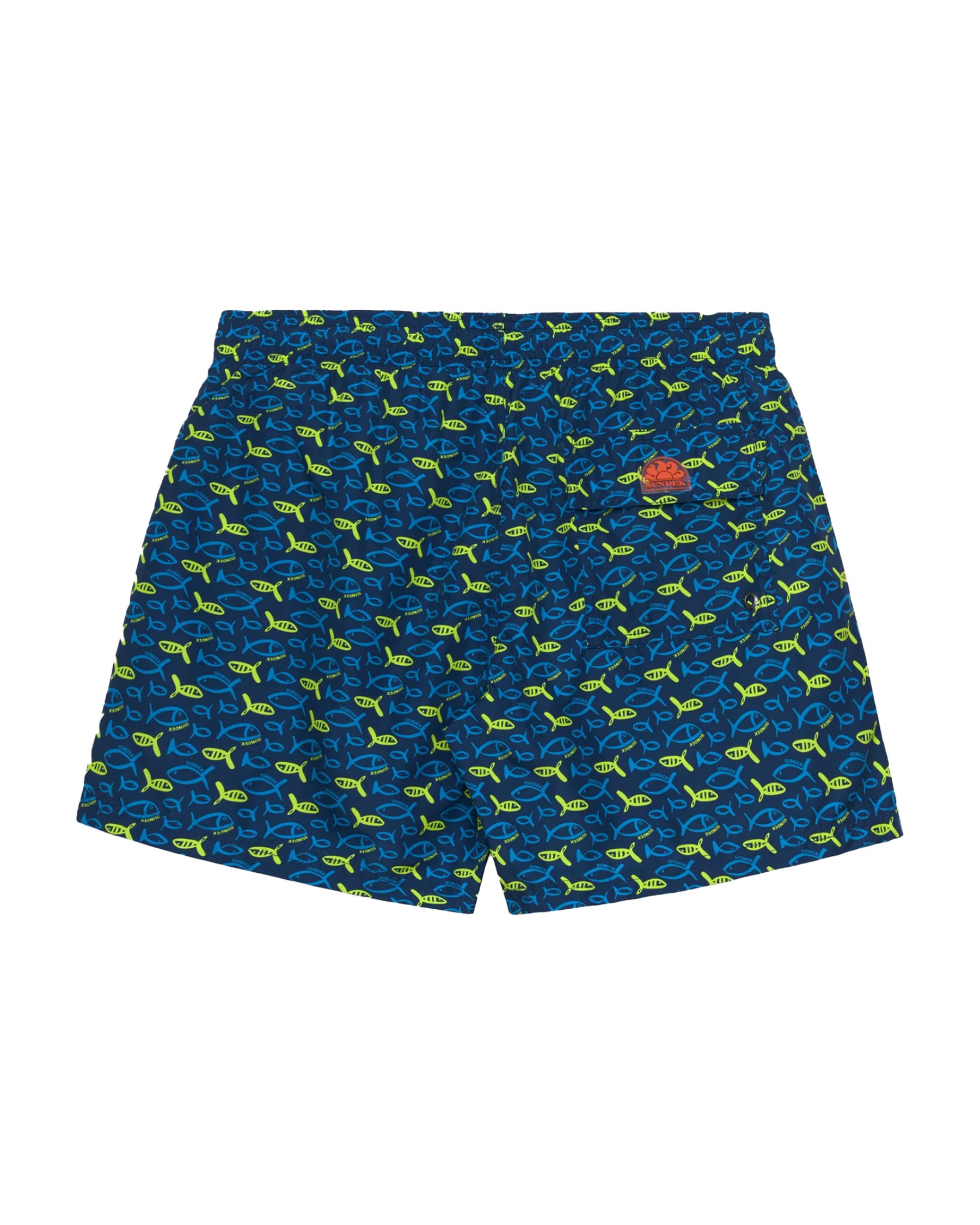 Sundek Men's Swimsuit Boxer with Blue Fish Print