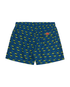 Sundek Men's Swimsuit Boxer with Blue Fish Print