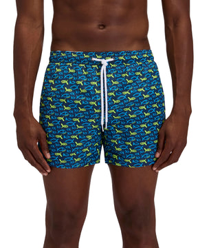 Sundek Men's Swimsuit Boxer with Blue Fish Print