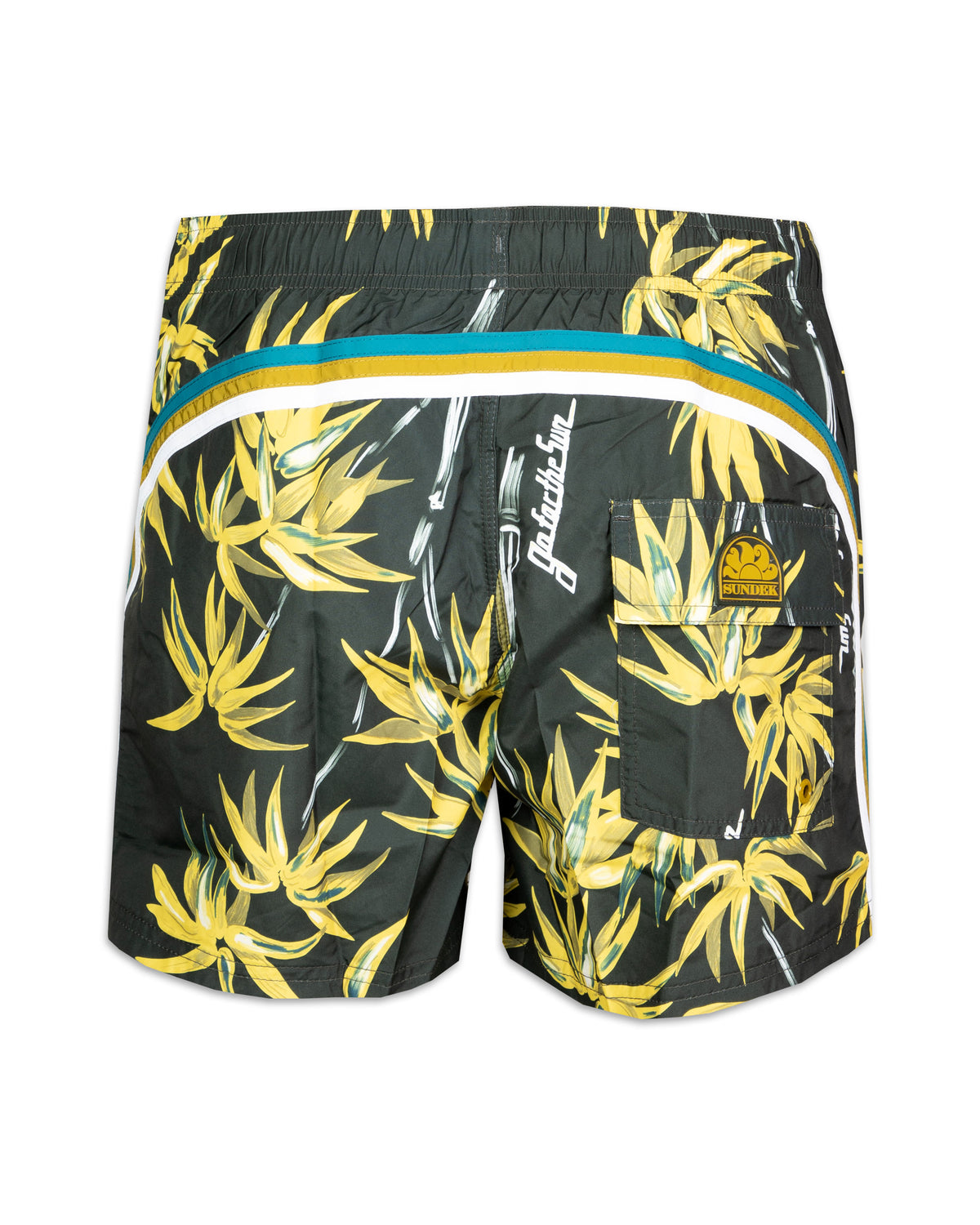 Man Boardshort Sundek Palm Print Verde