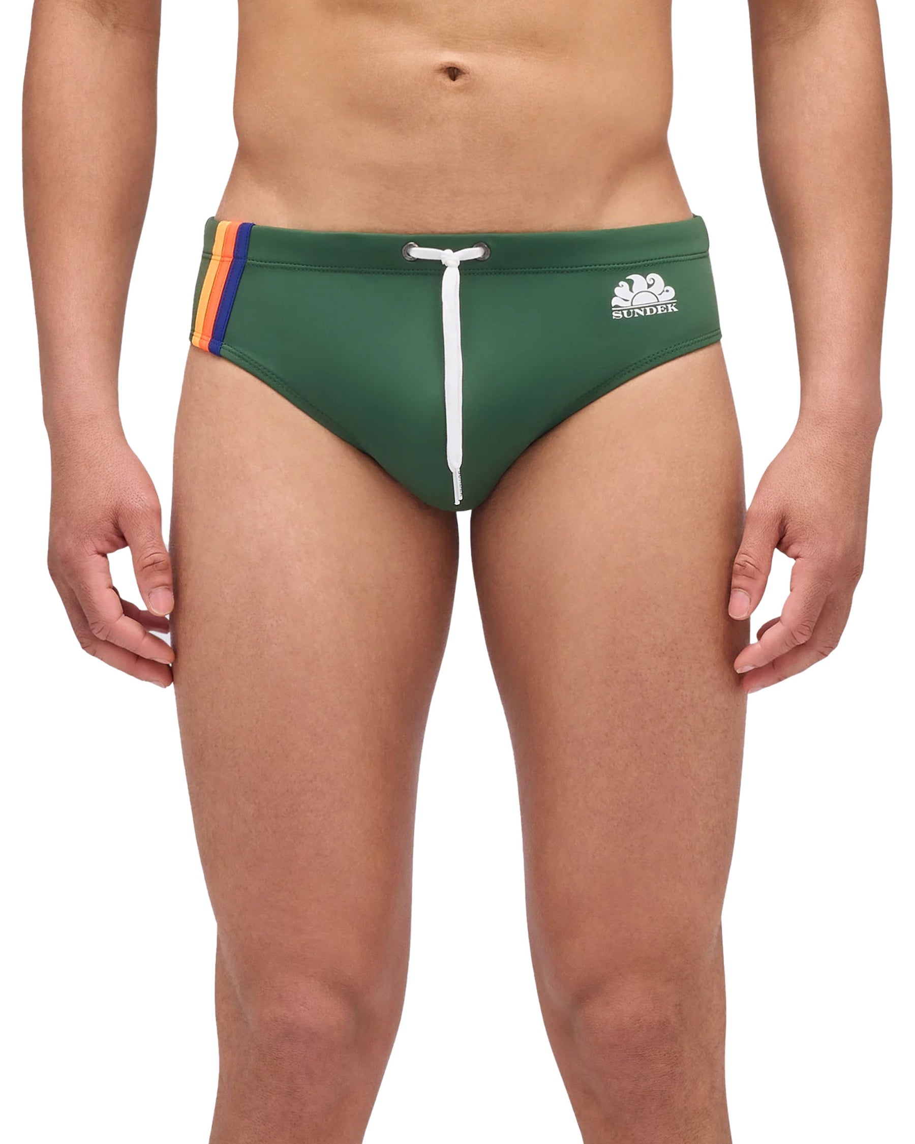 Sundek Men's Swimsuit Classic Slip Logo Green