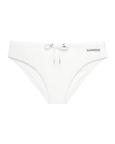 Sundek Men's Swimsuit Classic Briefs White Written Logo