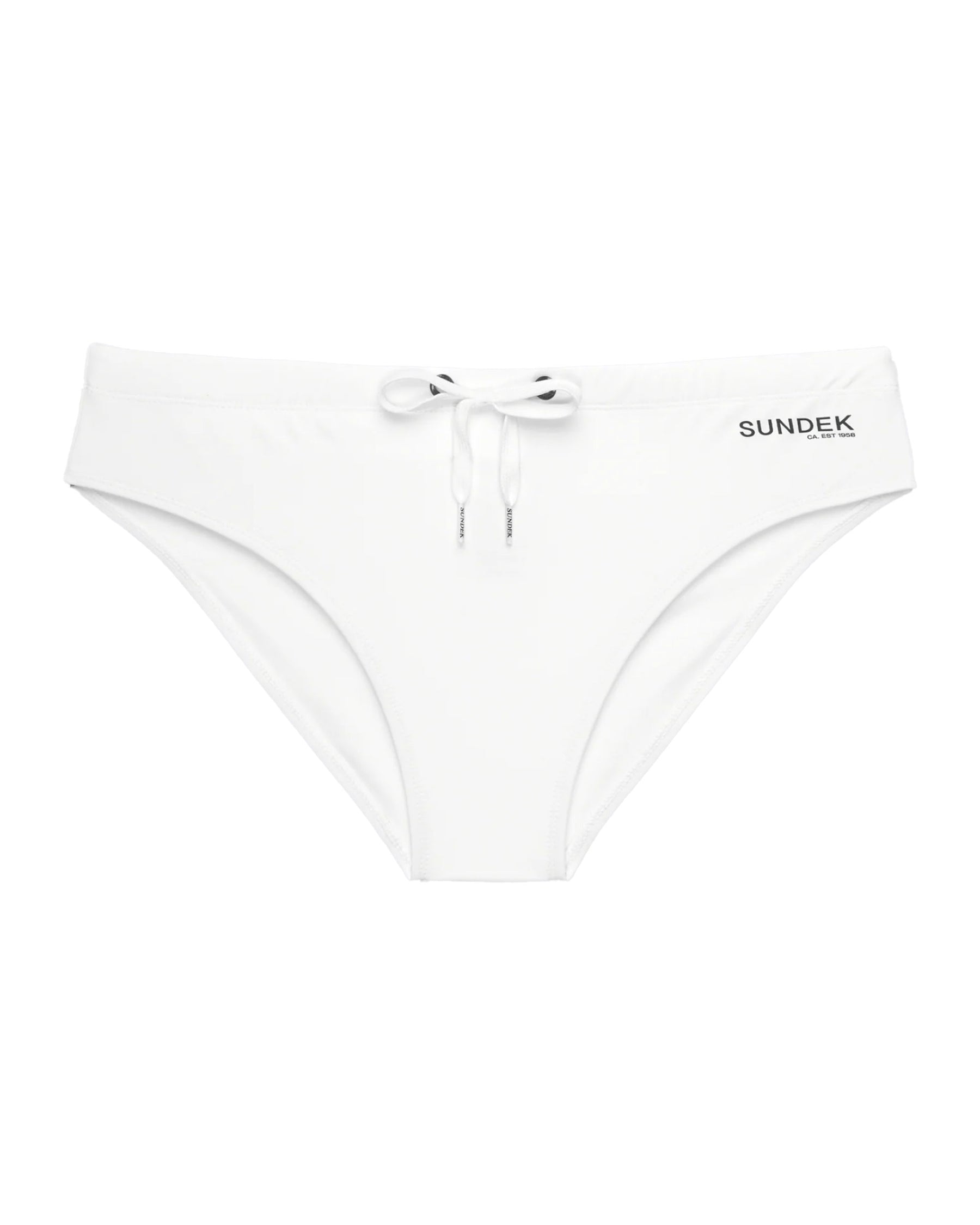 Sundek Men's Swimsuit Classic Briefs White Written Logo