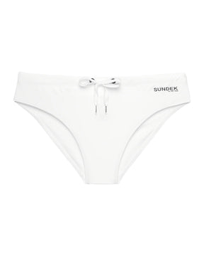 Sundek Men's Swimsuit Classic Briefs White Written Logo