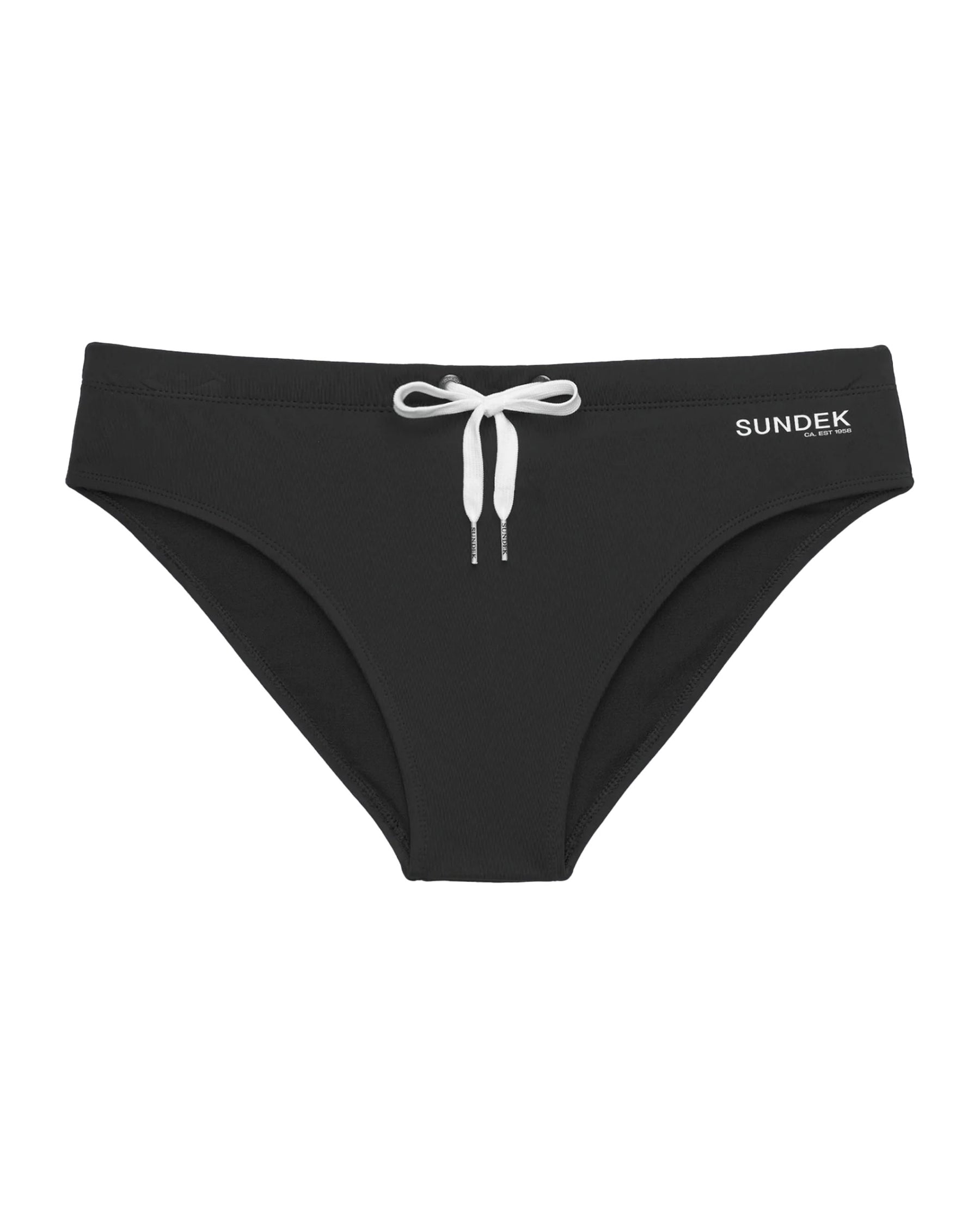 Sundek Men's Swimsuit Classic Briefs Black Written Logo