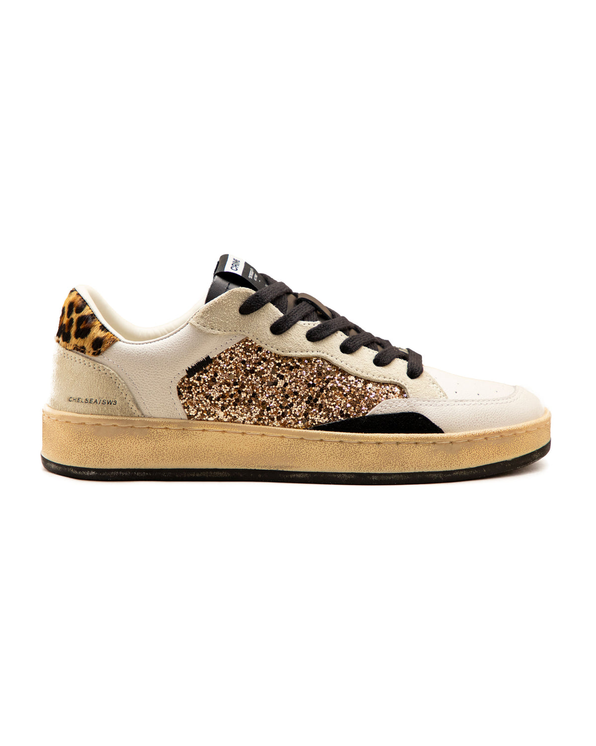 Crime London Chelsea Bianco Oro Glitter