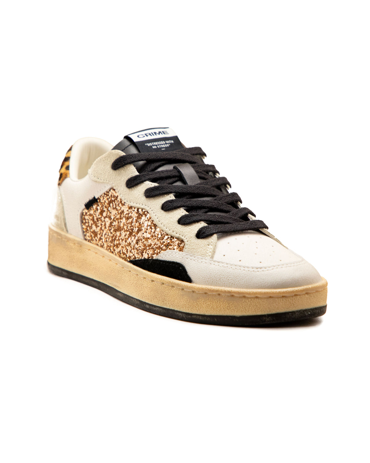 Crime London Chelsea Bianco Oro Glitter