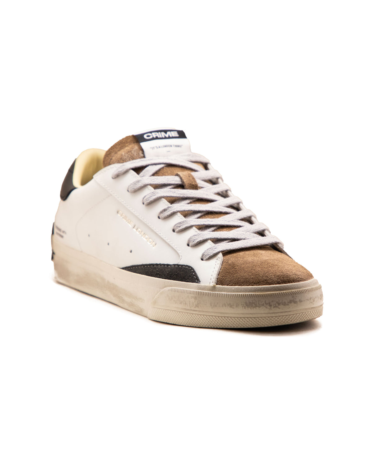 Crime London Distressed 2.0 Bianco-Marrone