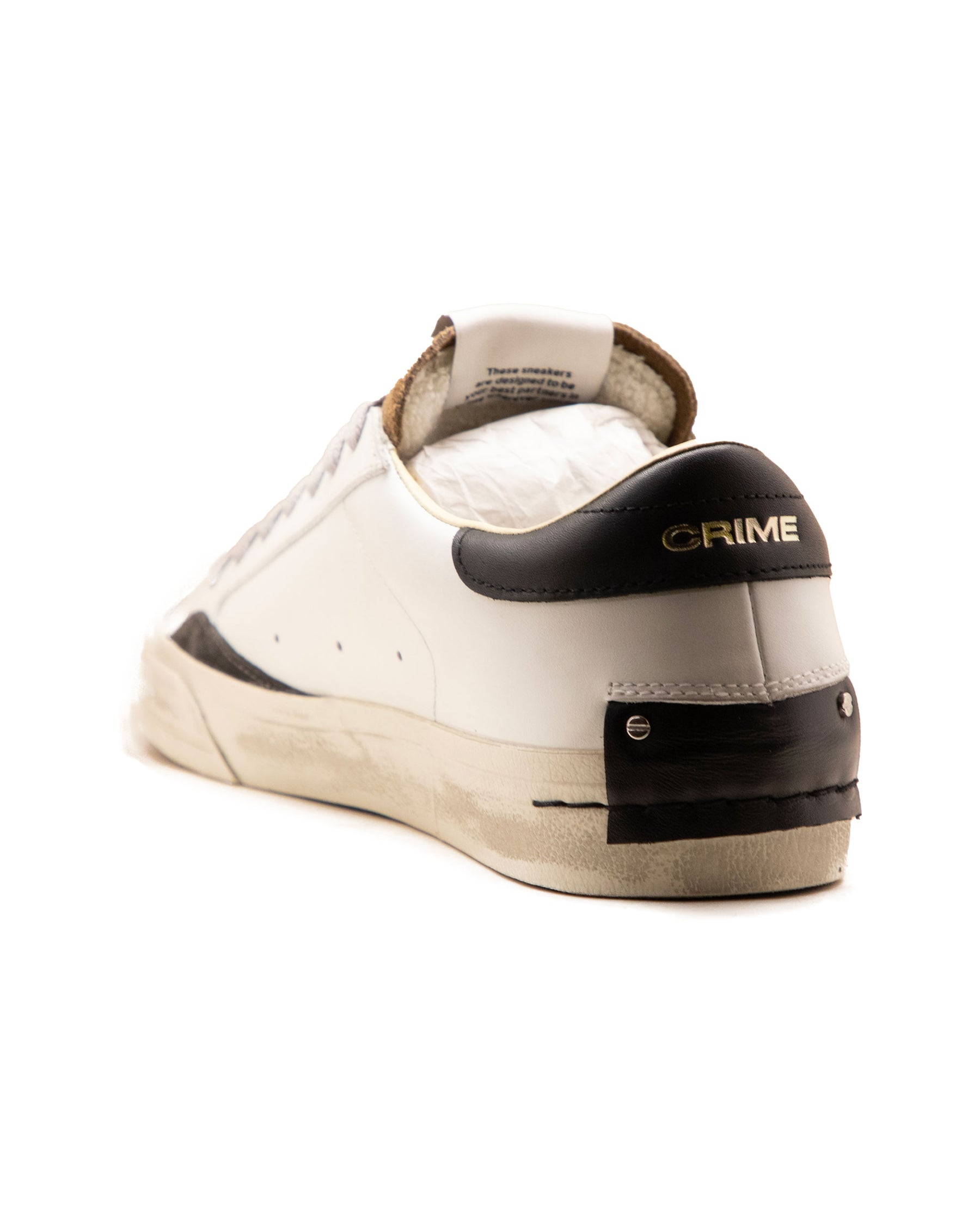 Crime London Distressed 2.0 Bianco-Marrone