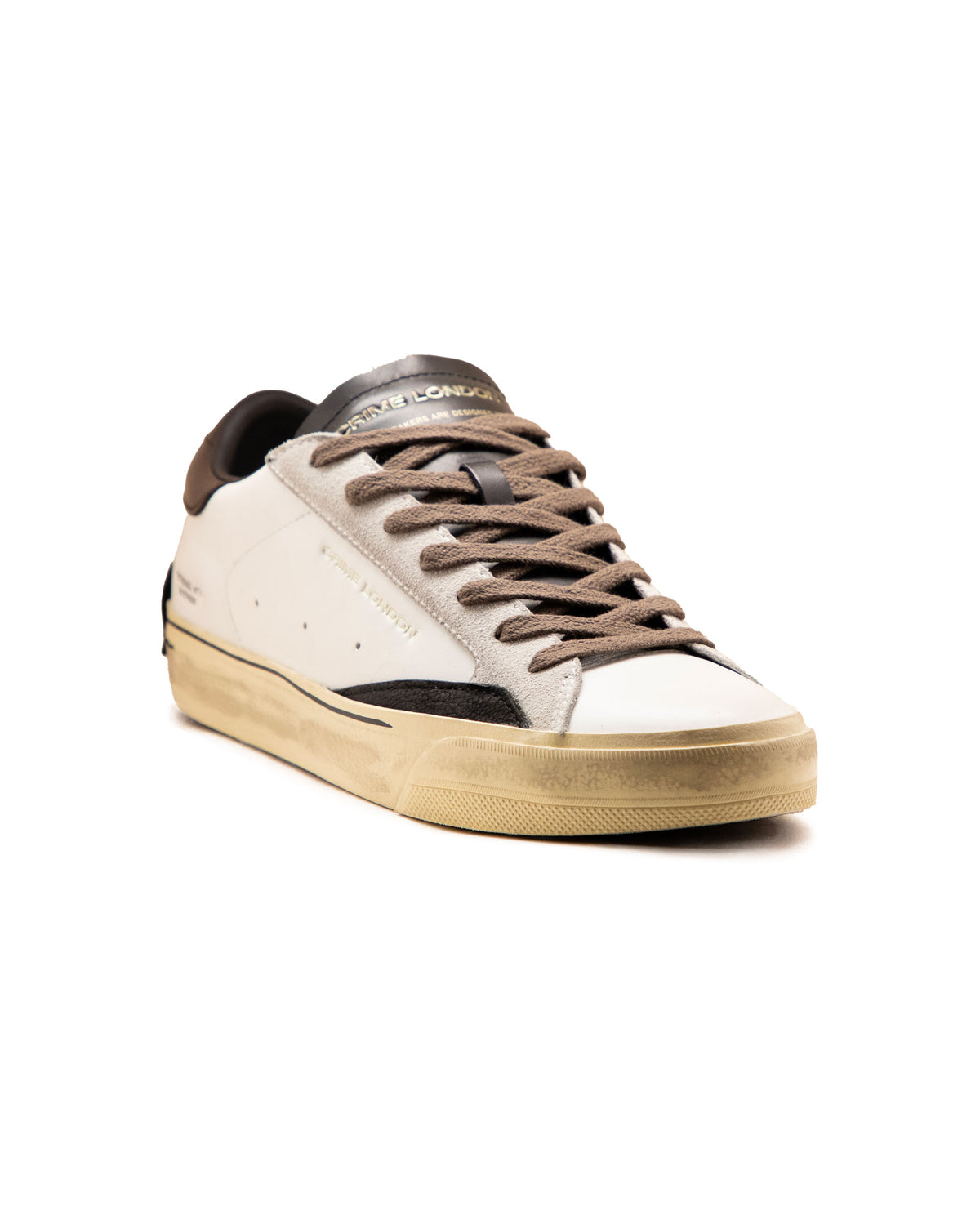 Crime London Distressed 2.0 Bianco-Marrone