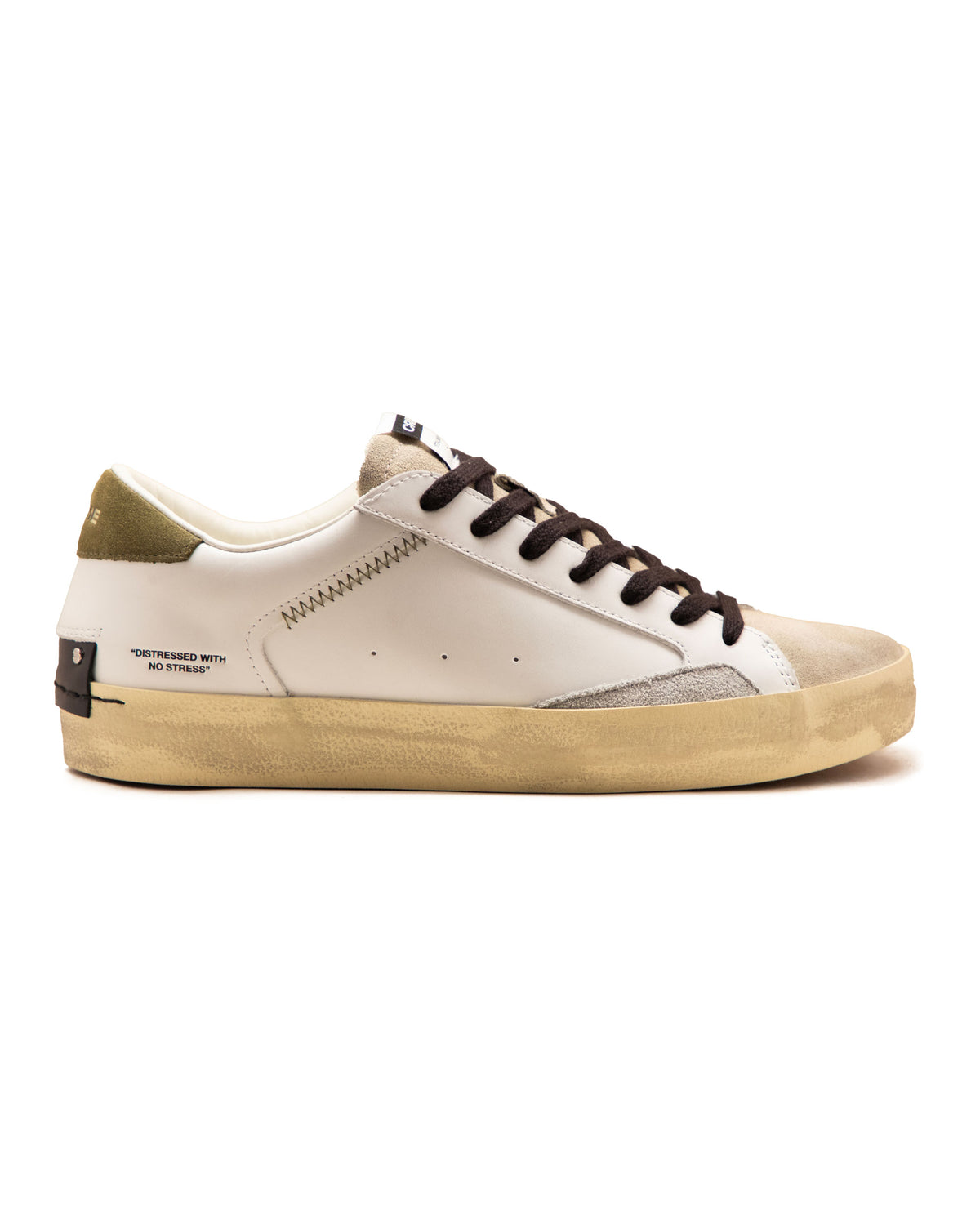 Crime London Distressed Bianco-Beige-Verde