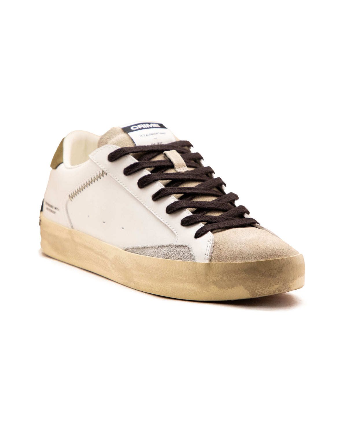 Crime London Distressed Bianco-Beige-Verde