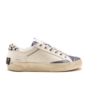 Crime London Distressed White-Glitter
