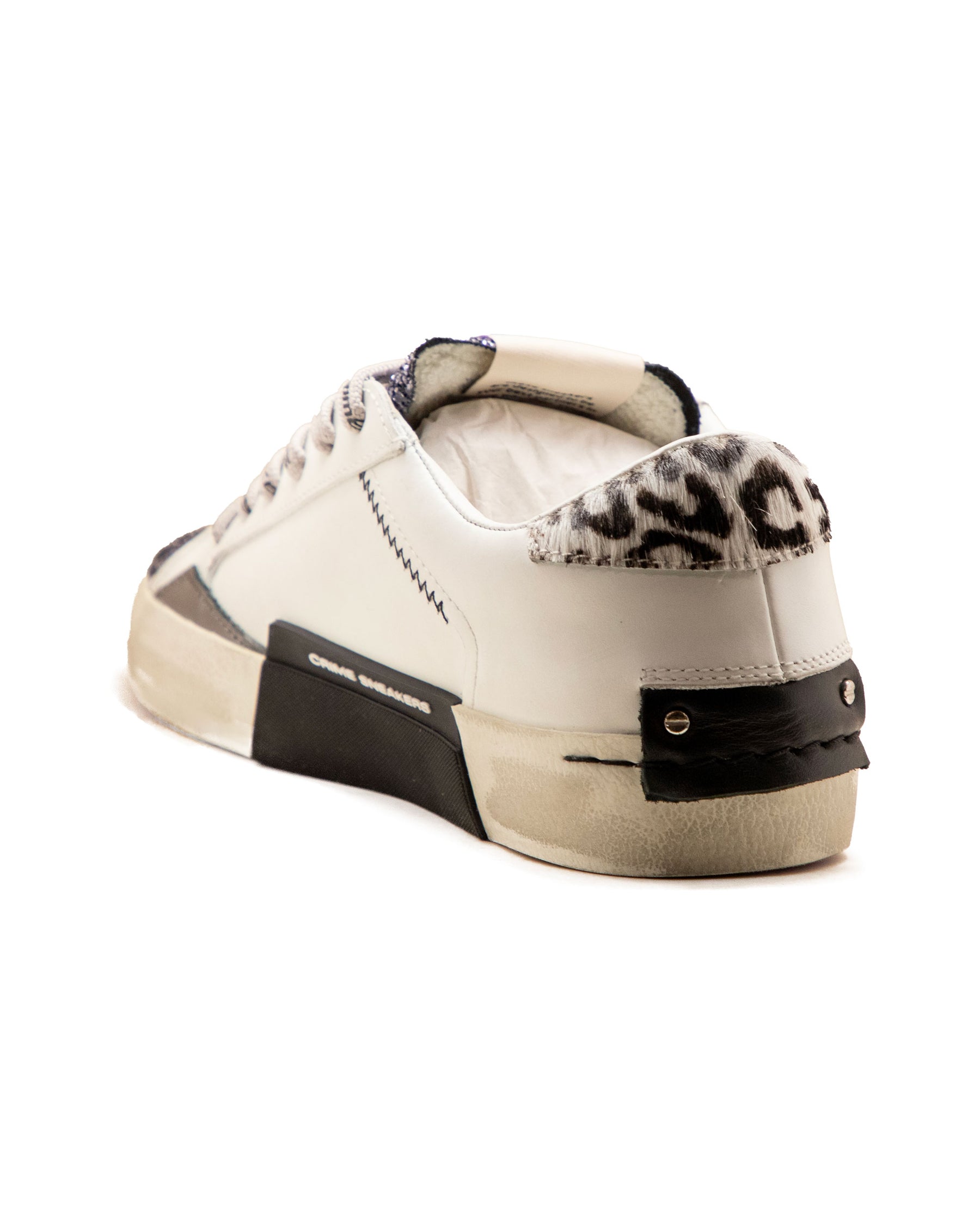Crime London Distressed White-Glitter
