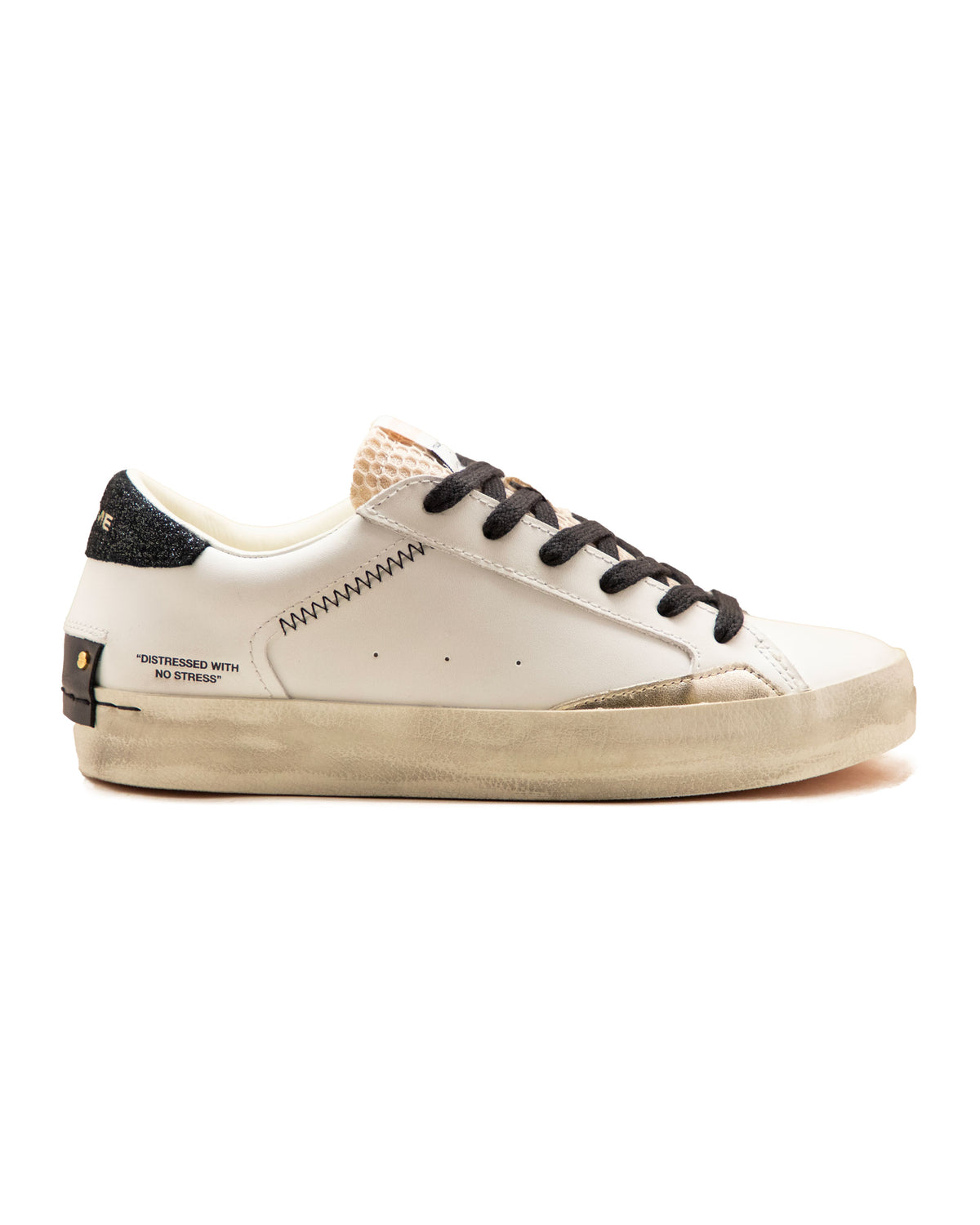 Crime London Distressed White-Black-Gold