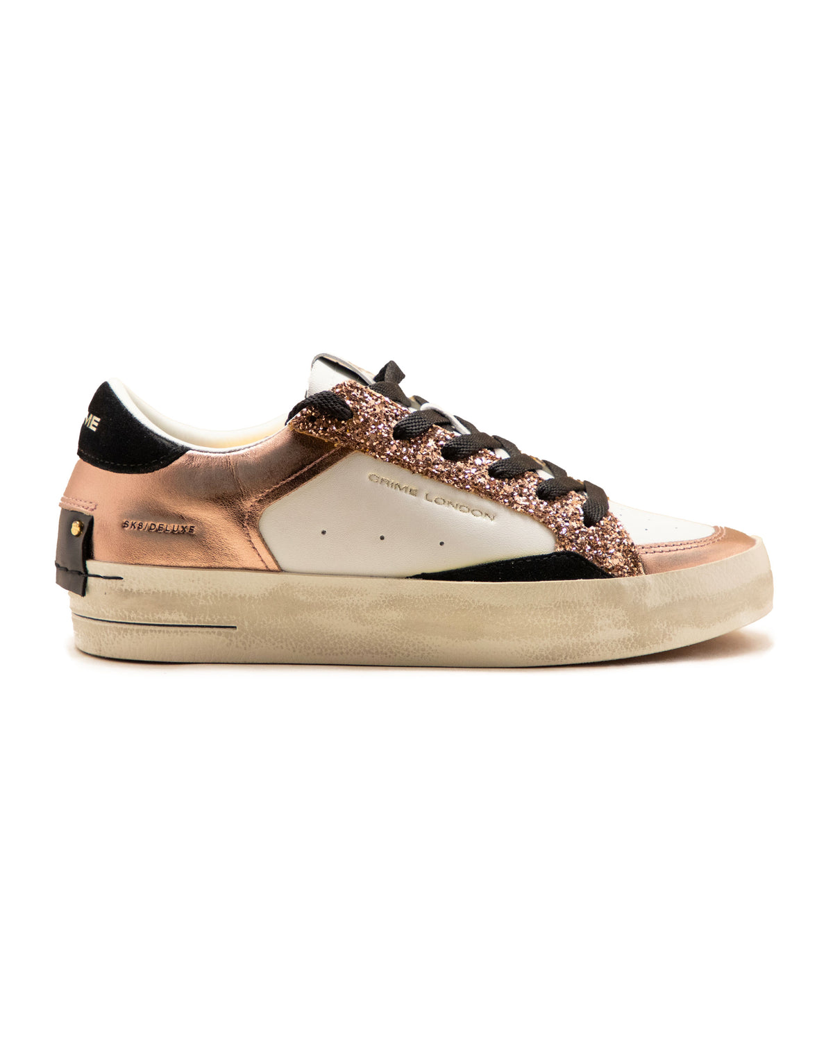 Crime London SK8 Deluxe White-Gold-Glitter
