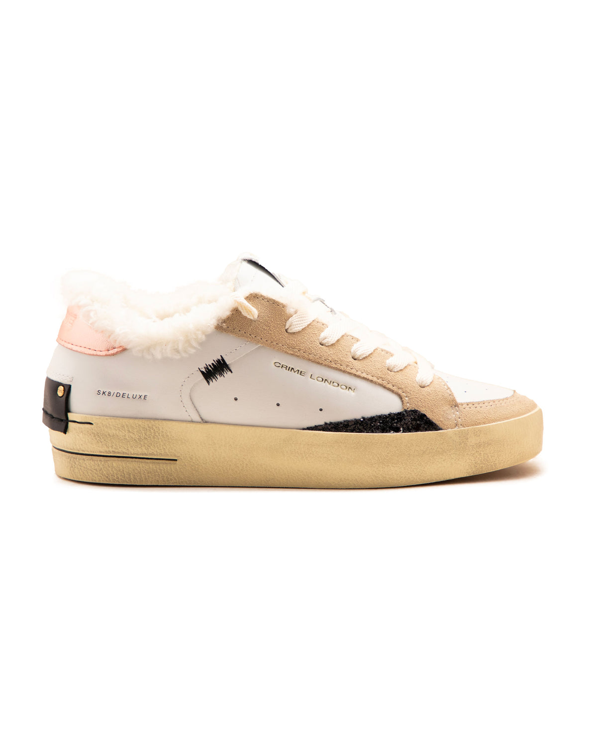 Crime London SK8 Deluxe Pelliccia Bianca