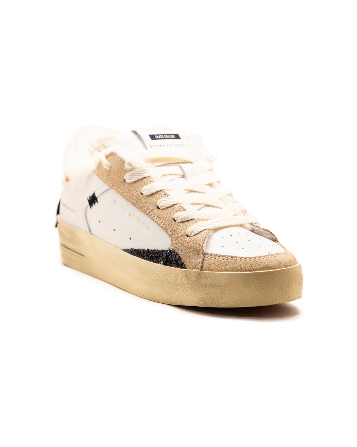 Crime London SK8 Deluxe Pelliccia Bianca