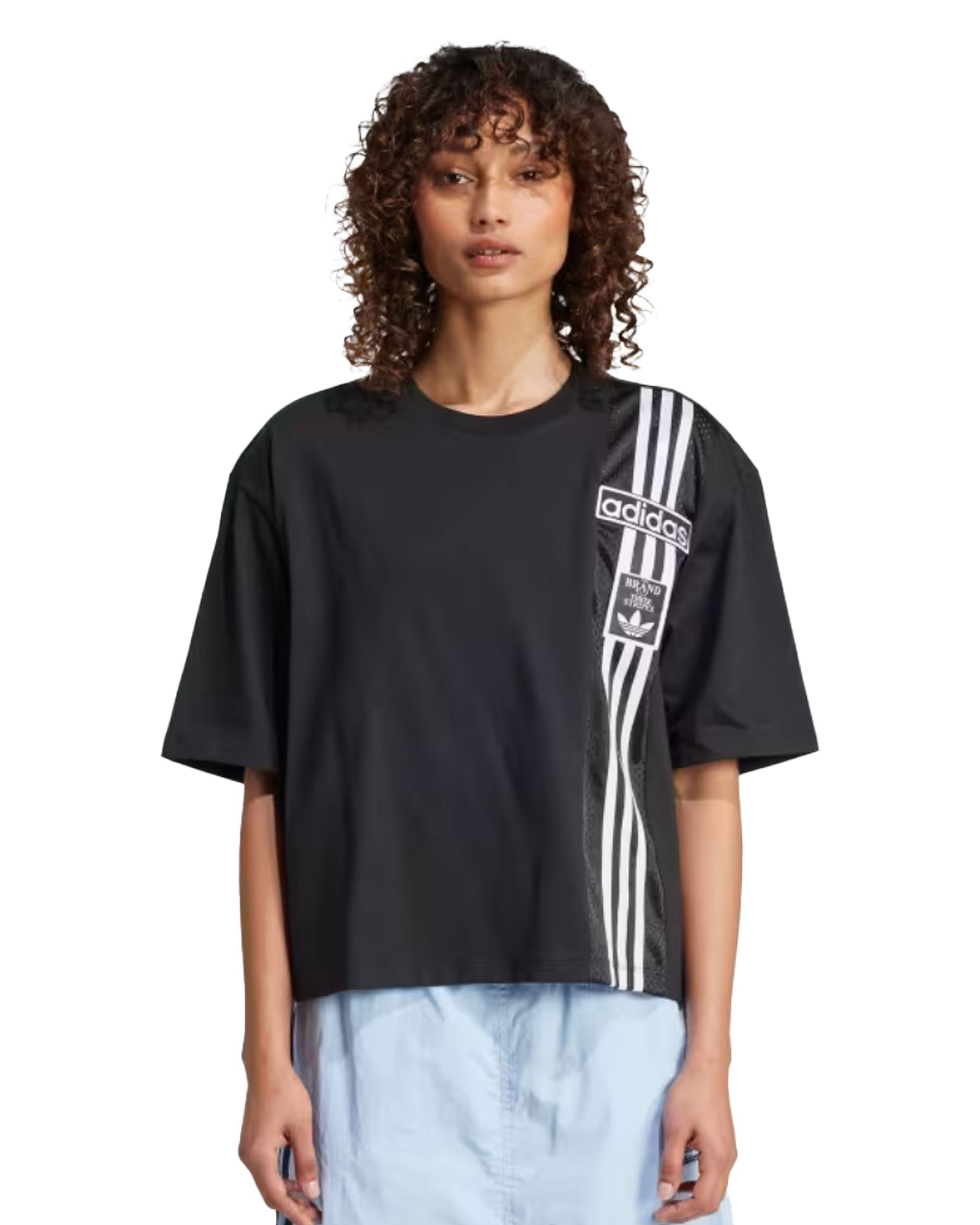 Woman's Crop Tee Adidas Big Logo Black