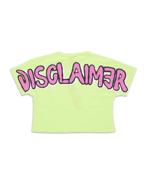 Crop Tee Woman Disclaimer Yellow