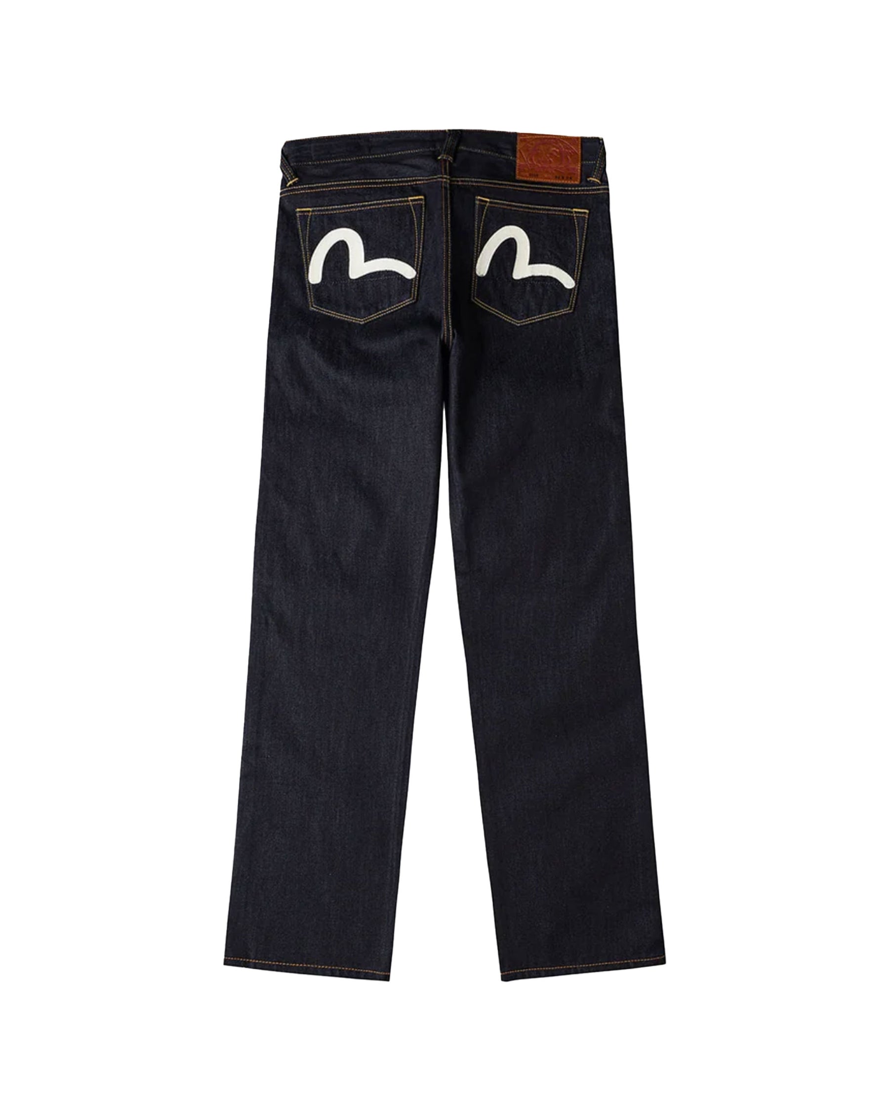 Denim Uomo Evisu Seagull Print Pockets Regular Fit Jeans #2020 Raw Indigo