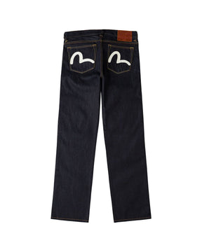 Denim Uomo Evisu Seagull Print Pockets Regular Fit Jeans #2020 Raw Indigo