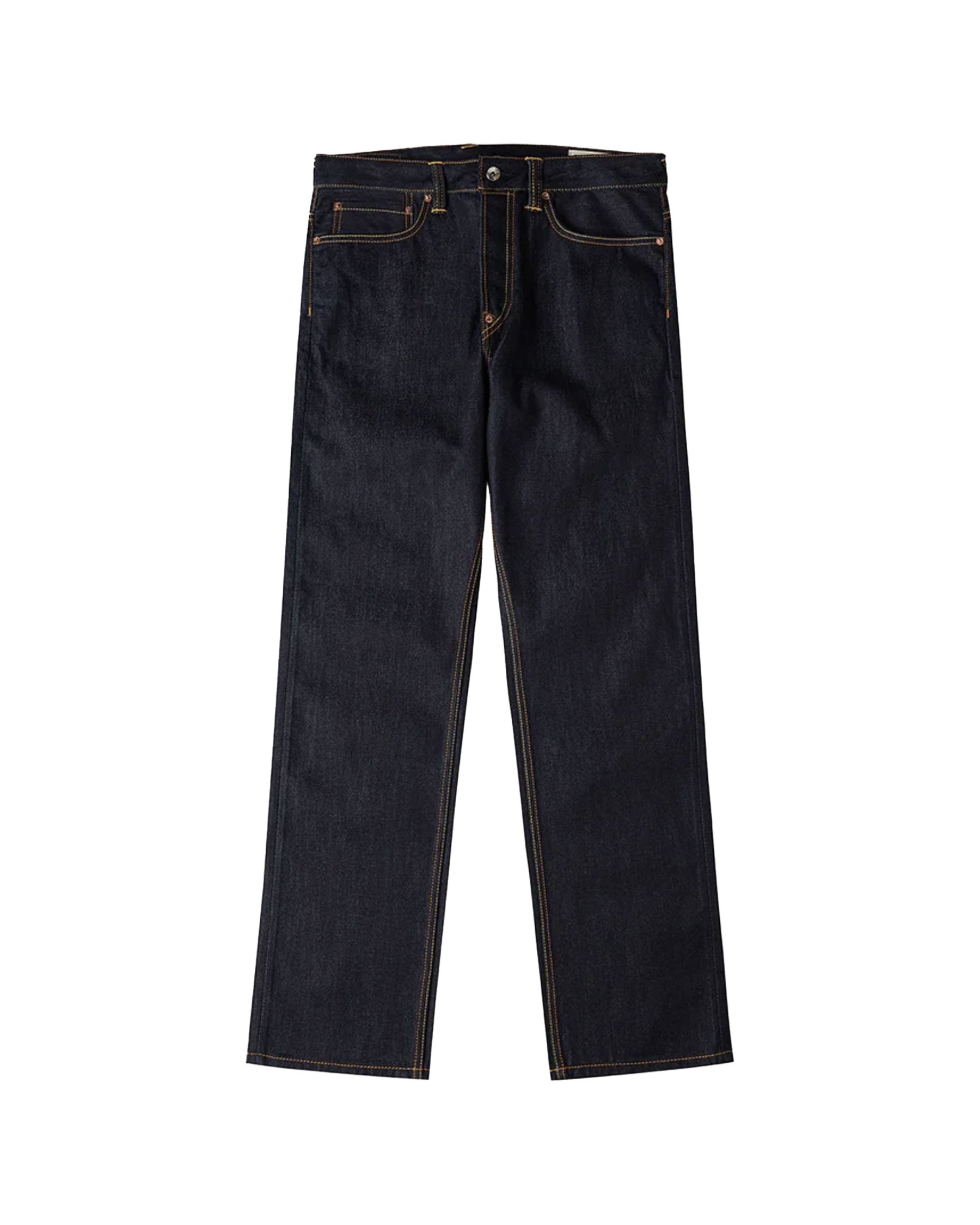 Denim Uomo Evisu Seagull Print Pockets Regular Fit Jeans #2020 Raw Indigo