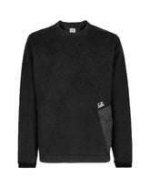 CP Company Diagonal Fleece Mixed Pocket Sweatshirt Black