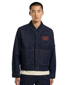 Dickies X Harley Davidson Boxy Denim Jacket Rinsed Indigo Blue