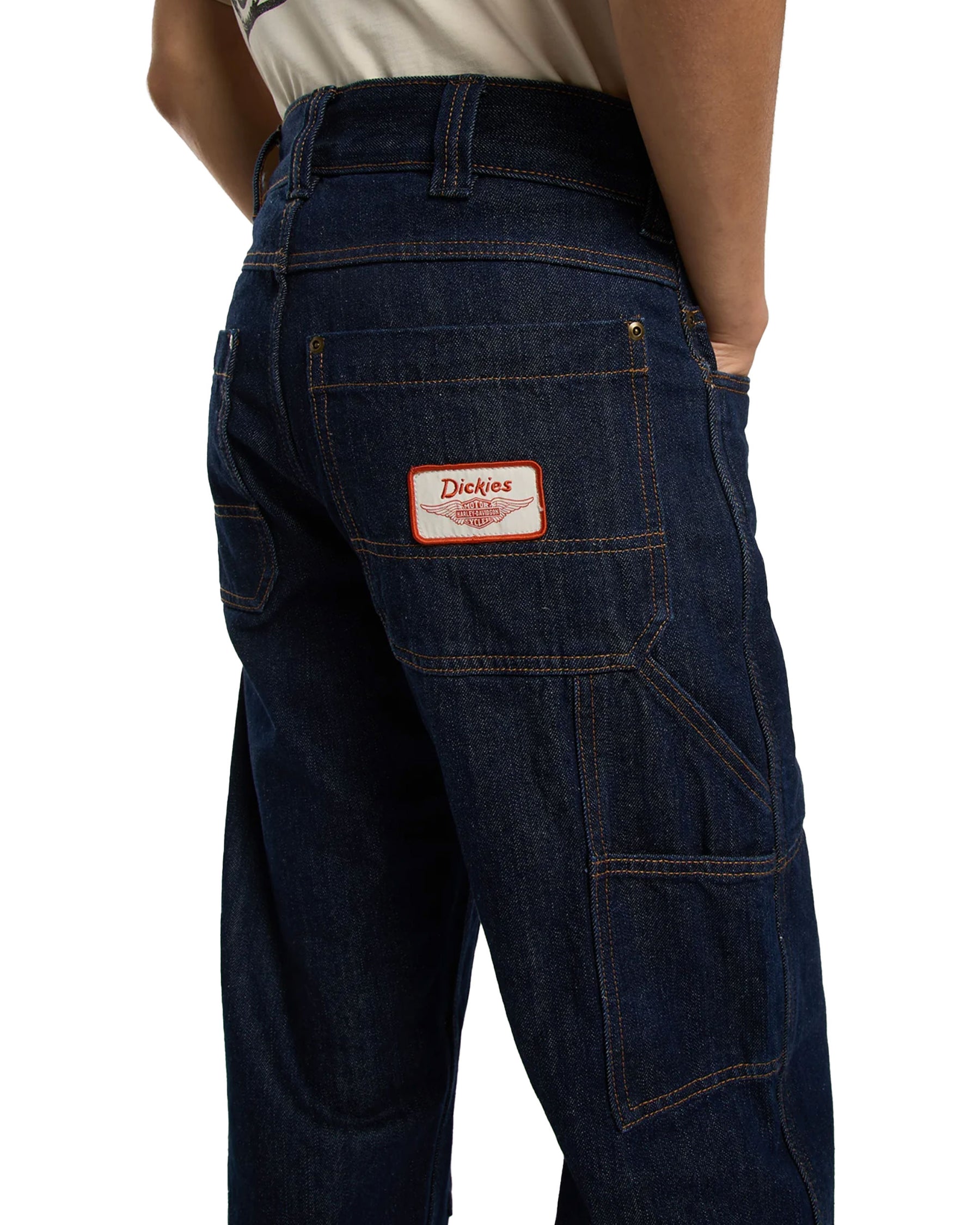 Dickies X Harley Davidson Denim Carpenter Pant Rinsed Indigo Blue
